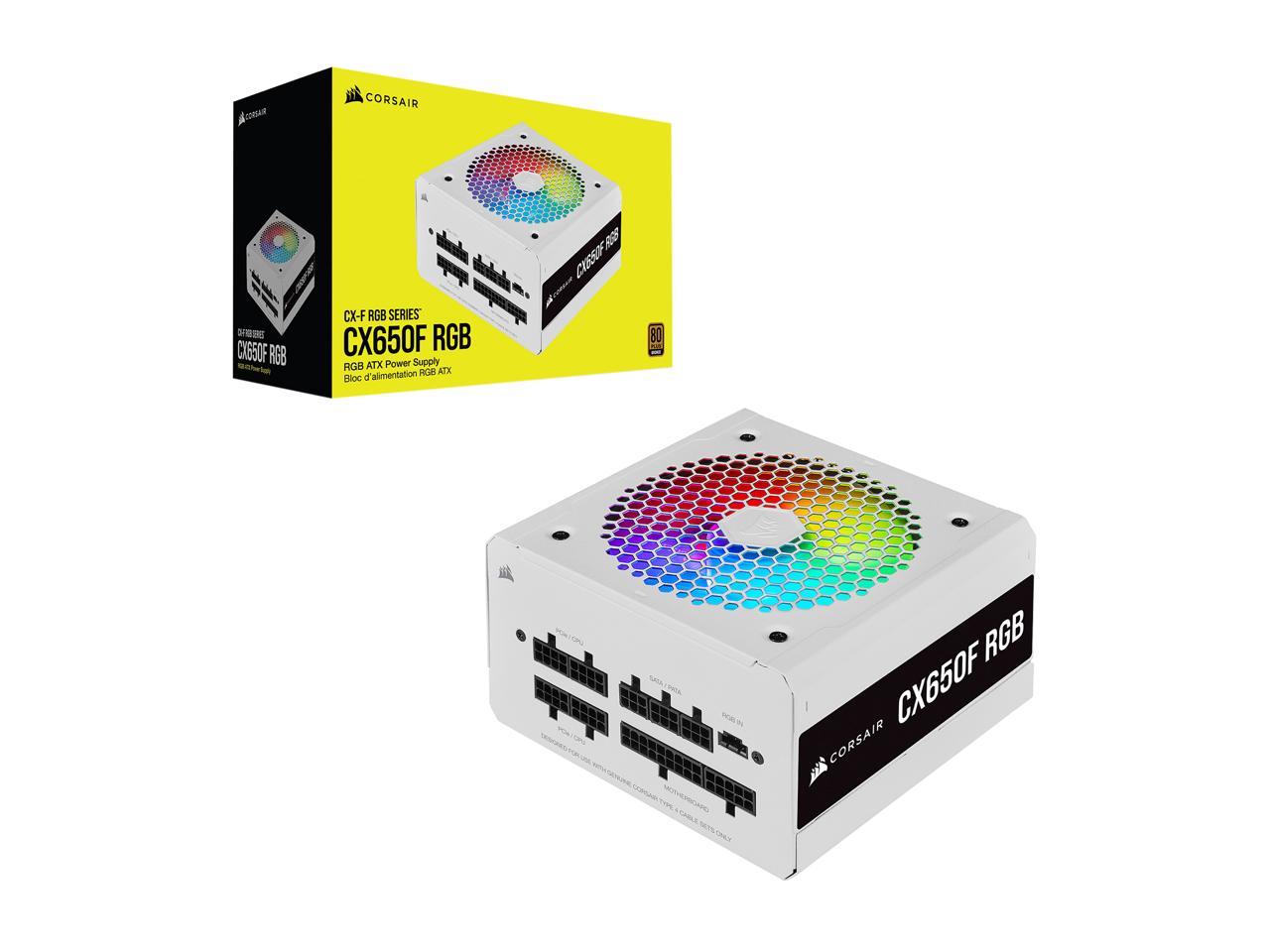 CORSAIR CX650F RGB — 650w PSU 中古 Fuente Corsair CX650F 650W 80 Plus Bronze Fully Modular RGB White