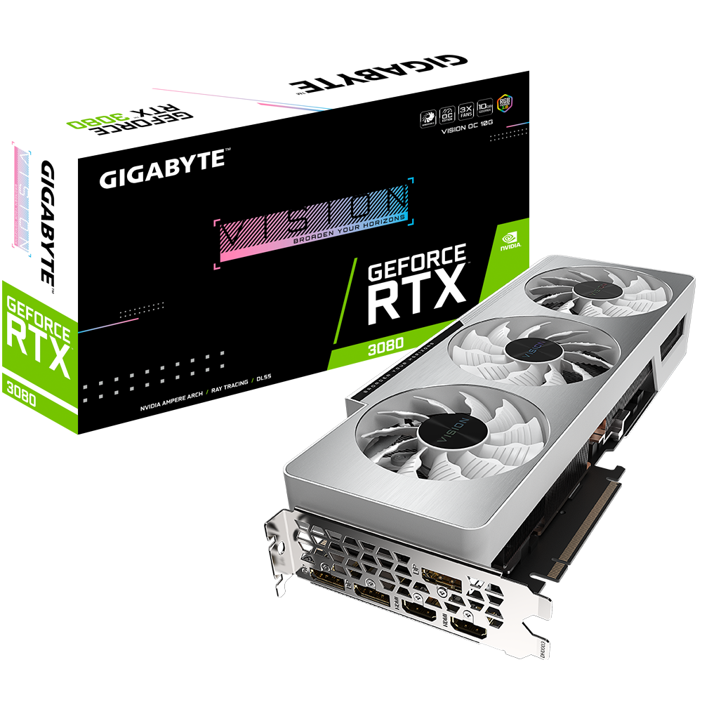 VGA Gigabyte GeForce RTX 3080 VISION OC 10G LHR (9480) | Gigabyte