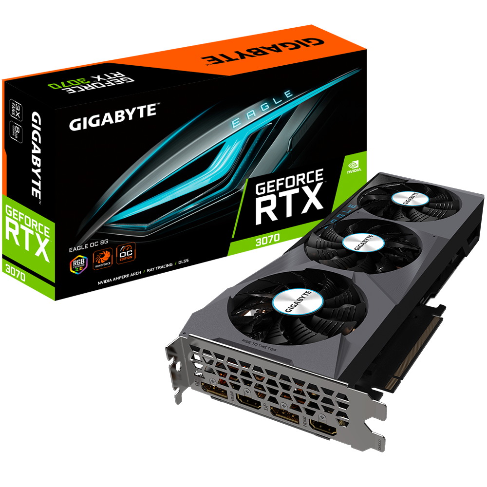 VGA Gigabyte GeForce RTX 3070 EAGLE OC 8G (9619) | Gigabyte