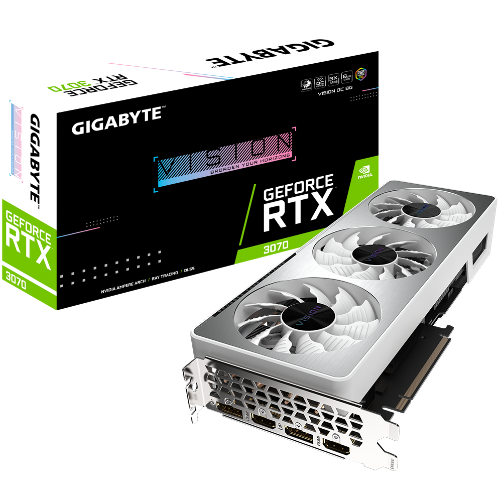 【希少/12GB】GIGABYTE RTX 3070Ti VISION ジャンク VGA Gigabyte GeForce RTX 3070 VISION OC 8G (9626) | Gigabyte