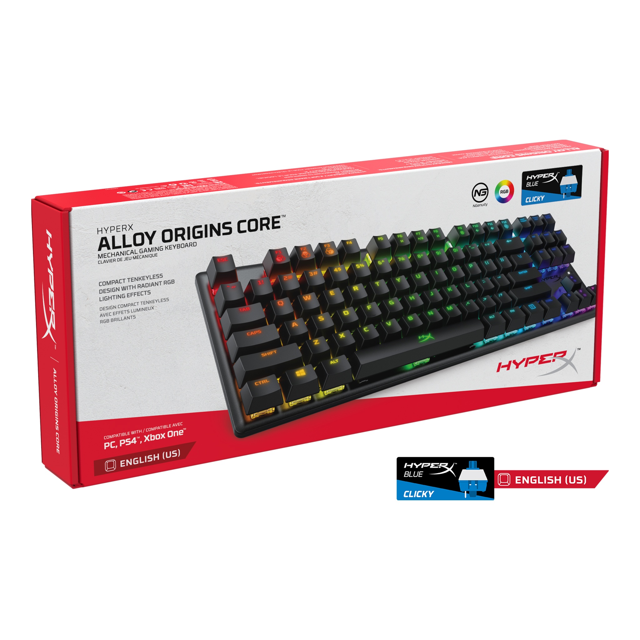 Teclado HyperX Alloy Origins Core HX Blue HX-KB7BLX-US (9228