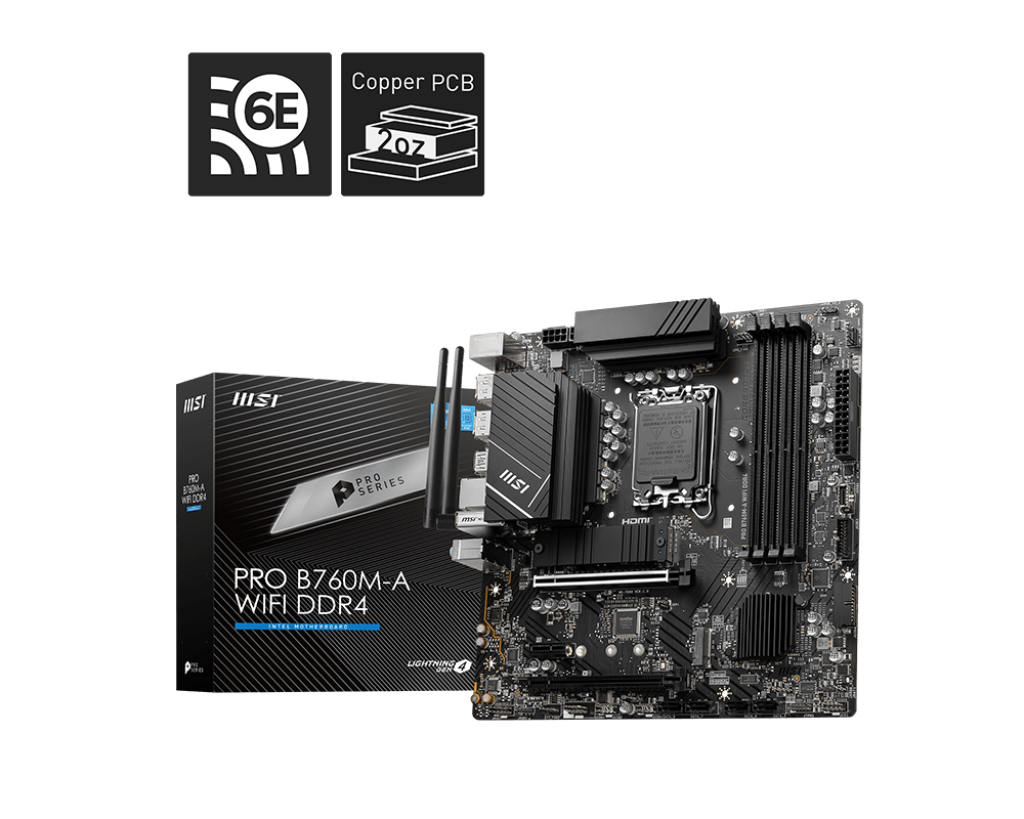 Mother MSI PRO B760M-A WIFI DDR4 1700 (12va/13va Gen) | MSI