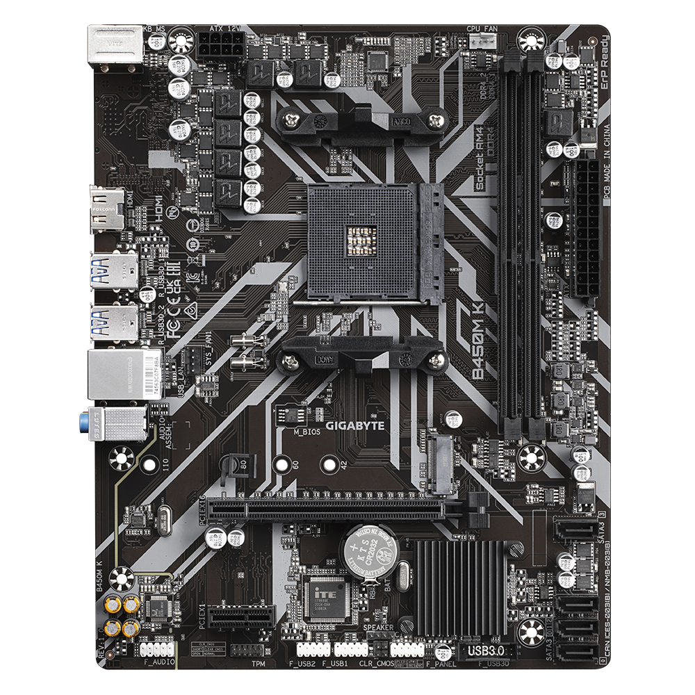 Mother Gigabyte B450M K DDR4 AM4 (Serie 3000/4000/5000) (9801) | Gigabyte