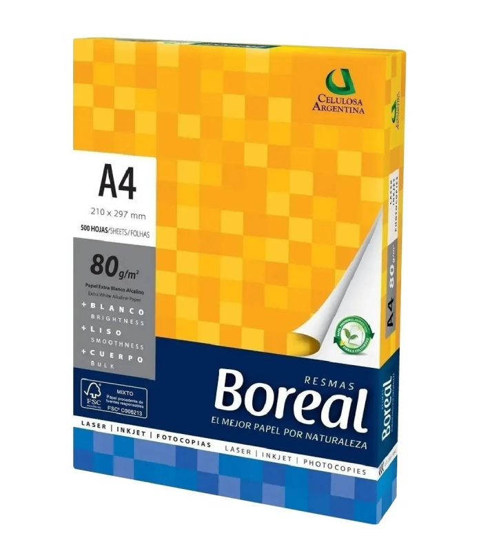 Pack x 10 Resma Boreal A4 80 Grs (1758)