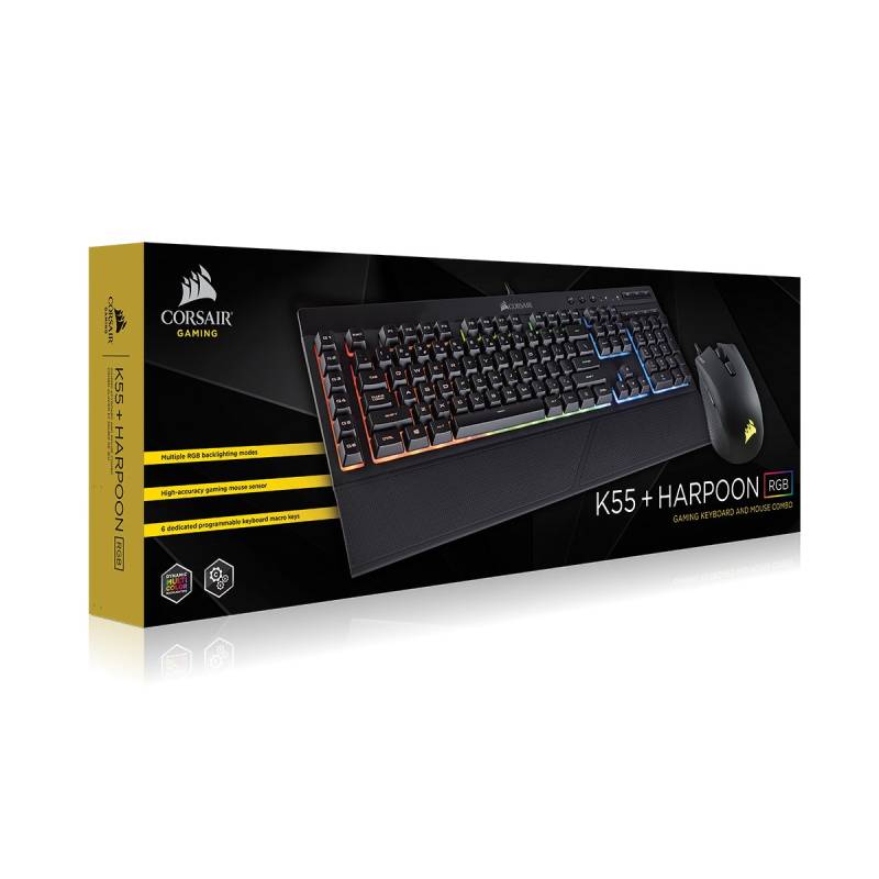 Teclado+Mouse Corsair K55 RGB + Mouse HARPOON RGB (2197)