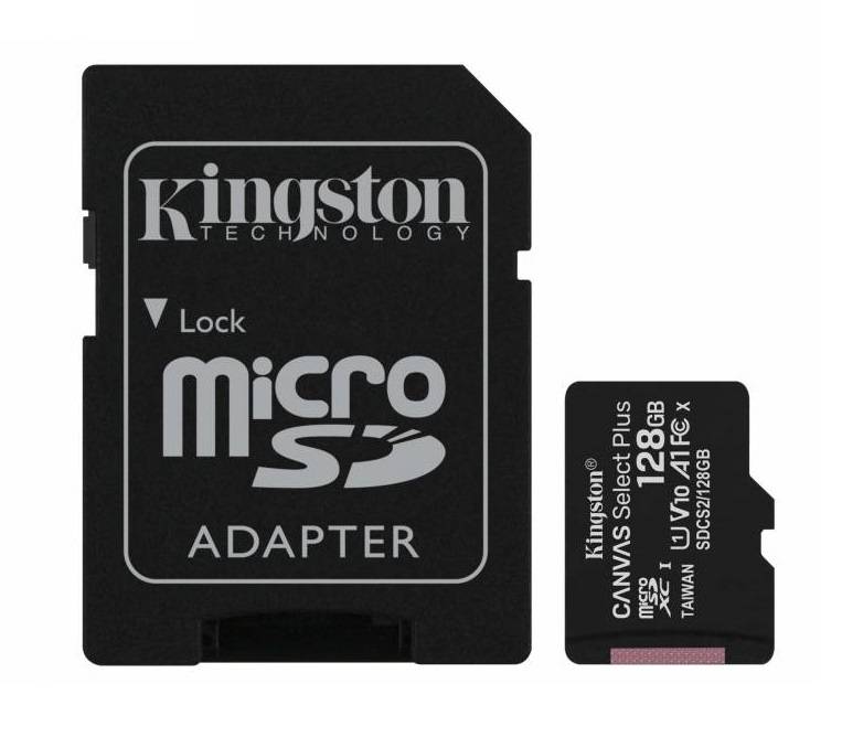 MicroSD KINGSTON 128GB c/Adap Clase 10 UHS-I (U1) 100MB/s Canvas Plus (8703)