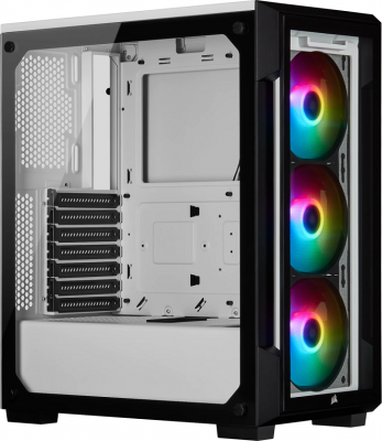 Gabinete Corsair 220T RGB Tempered Glass Mid-Tower Smart ICUE White (8607)
