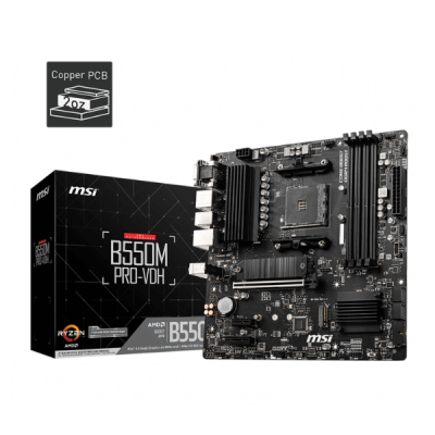 Mother MSI B550M PRO-VDH DDR4 AM4 (Serie 3000/4000/5000) (8417)