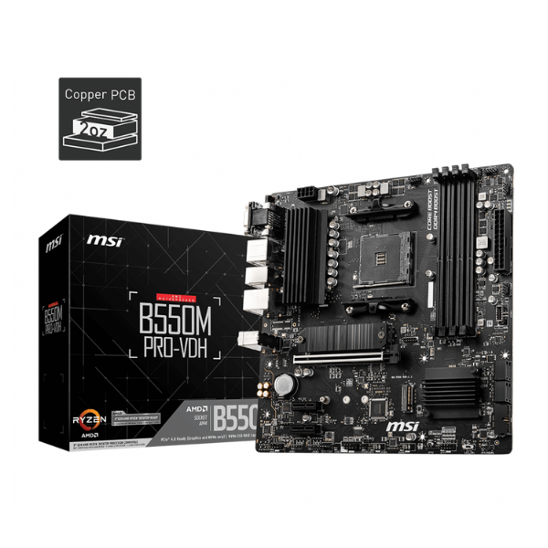 Mother MSI B550M PRO-VDH DDR4 AM4 (Serie 3000/4000/5000) (8417)