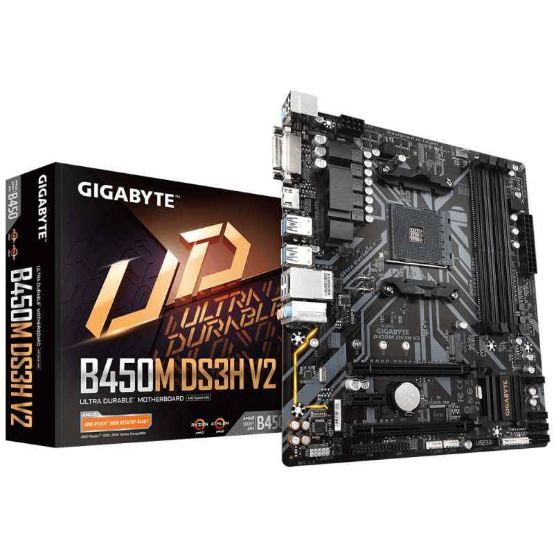 Mother GIGABYTE B450M DS3H V2 AM4 DDR4 (3ra/4ta/5ta Gen) (0719)