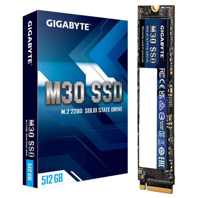 Disco SSD M.2 GIGABYTE 512GB M30 PCIe 3.0x4 NVMe (2828)