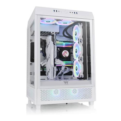 Gabinete TT The Tower 500 Mid-Tower TG x3 Fan x 2 Snow White (1023)