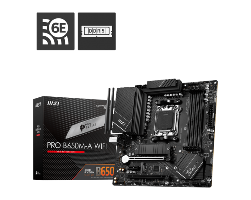 Mother MSI PRO B650M-A WIFI DDR5 AM5 (Series 7000/8000) (0160)