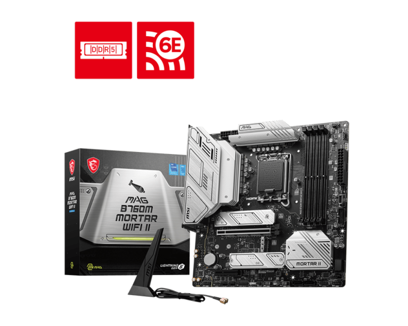 Mother MSI MAG B760M MORTAR WIFI II DDR5 1700 (12va/13va/14va Gen) (0119)