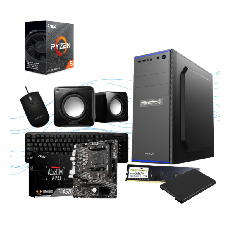 Pc Kelyx AMD Ryzen 5-4600G 8G SSD 240Gb (MSI)