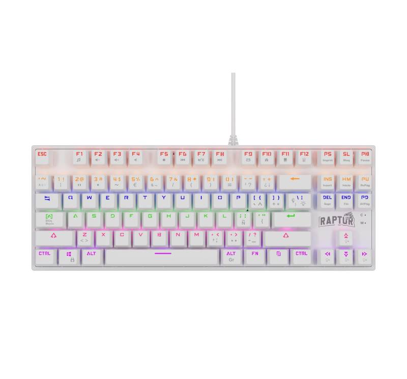 Teclado Gamer Raptor Fireclaw M87 Mecanico Retroiluminado Switch Red Outemu White (7855)